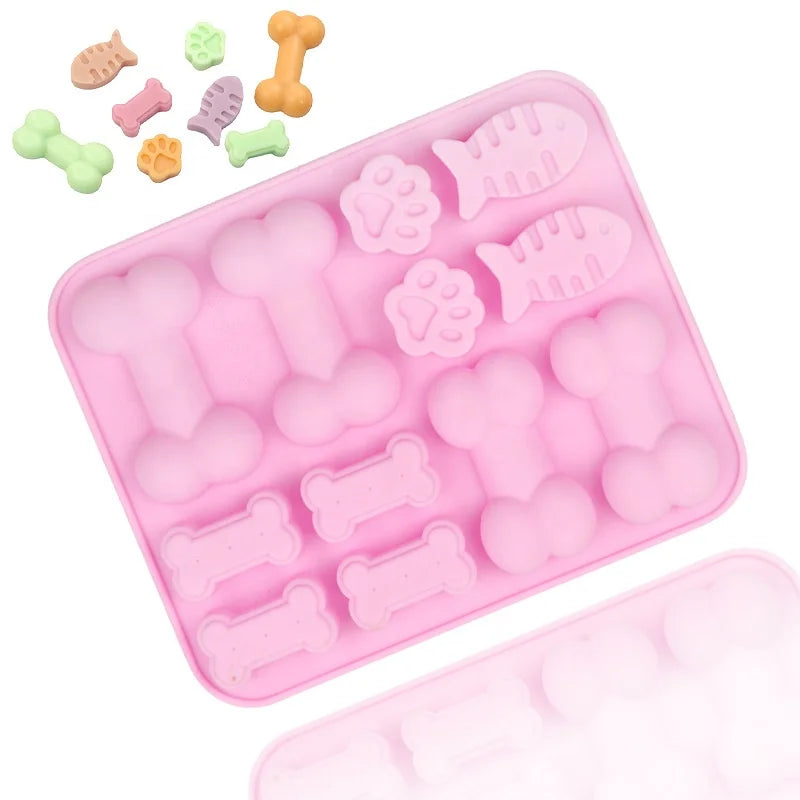1047 Factory Free Sample Silicone 12 Cavity Cat Claw Bone Fish Silicone Cake Mold Chocolate Mold Hand Make Diy Resin Silicone