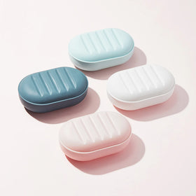 Plastic Round Creative Travel Handmade Soap Box Super Seal with Lid Soap Dish with Lid Leak-proof Water Candy Color