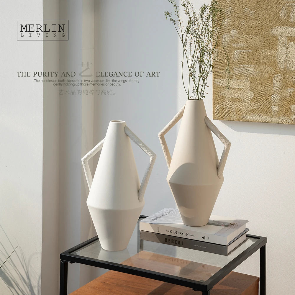 Merlin Living Nordic Color Vase for Home Decor Accessories Ceramic Vase Living Room Decor Chaozhou Ceramic Factory OEM/ODM