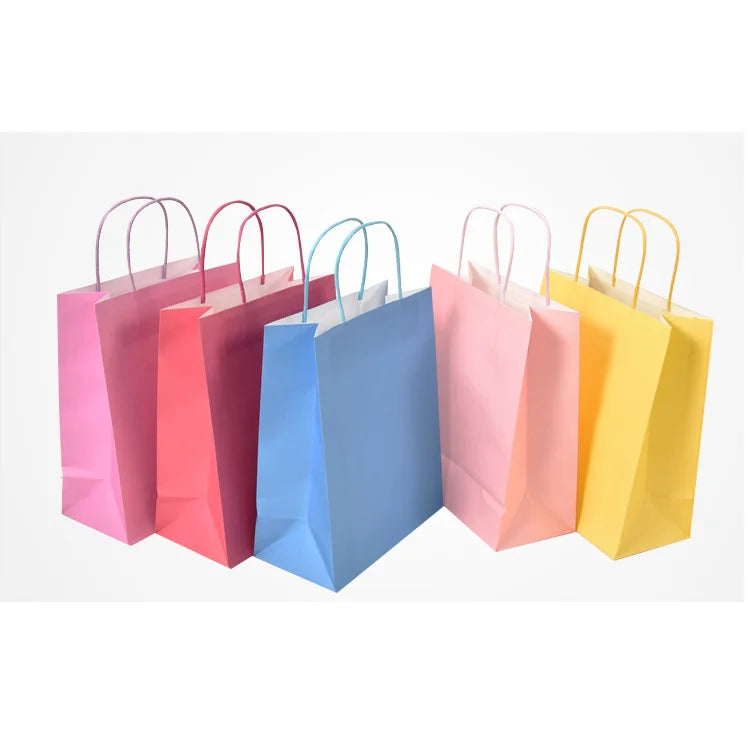 Customized Color Rope Kraft Paper Bag Printed LOGO Clothing Bag Portable Kraft Paper  Gift Bag