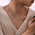 Newest Stainless Steel Waterdrop Pendant Necklace Mama Gift Adjustable Necklace for Woman
