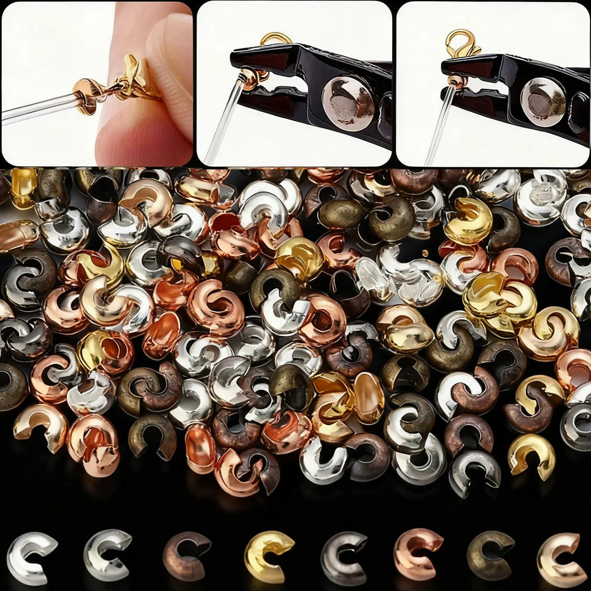 Diy Jewelry Making Materials 3mm 4mm 5mm Brass Metal Nickel-free Calotte Spacer Bead Crimp Cover