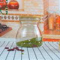 Glass Food Storage Jar with Airtight Seal Wood/Bamboo Lid-Clear Glass Food Storage Canister for Serving Tea CoffeeSpice