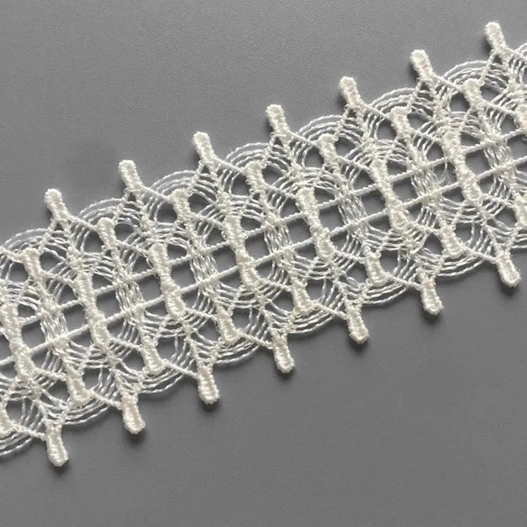 Modern Style 4cm White100% Polyester Embroidery Sewing Lace Edging for Wedding Dress Decoration YS0009