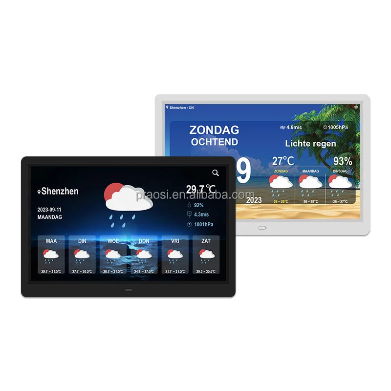 Shenzhen Factory 2024 New Arrival WiFi Smart Digital Clock Table LCD Day Clock With Weather Forecast / Photo Frame Function