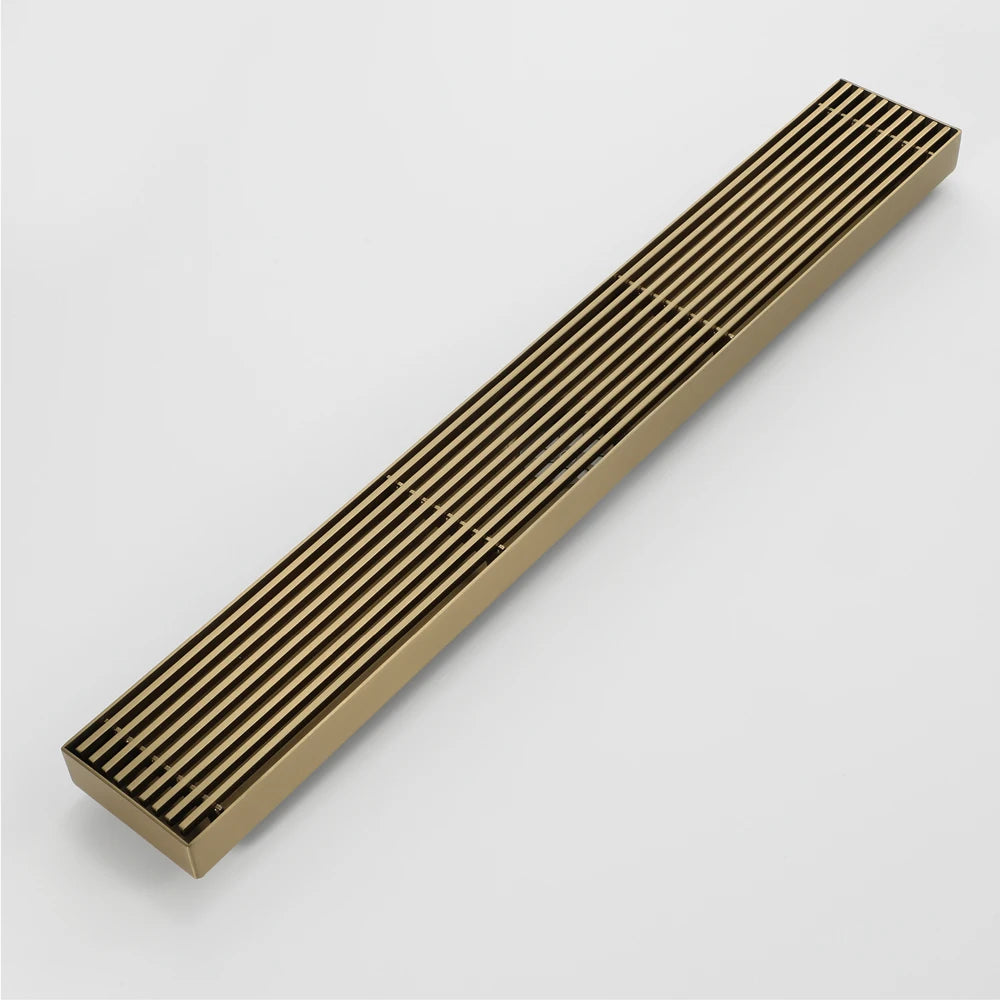Modern Brass Electroplated Polished Linear Shower Floor Drain for Hotel Bathroom