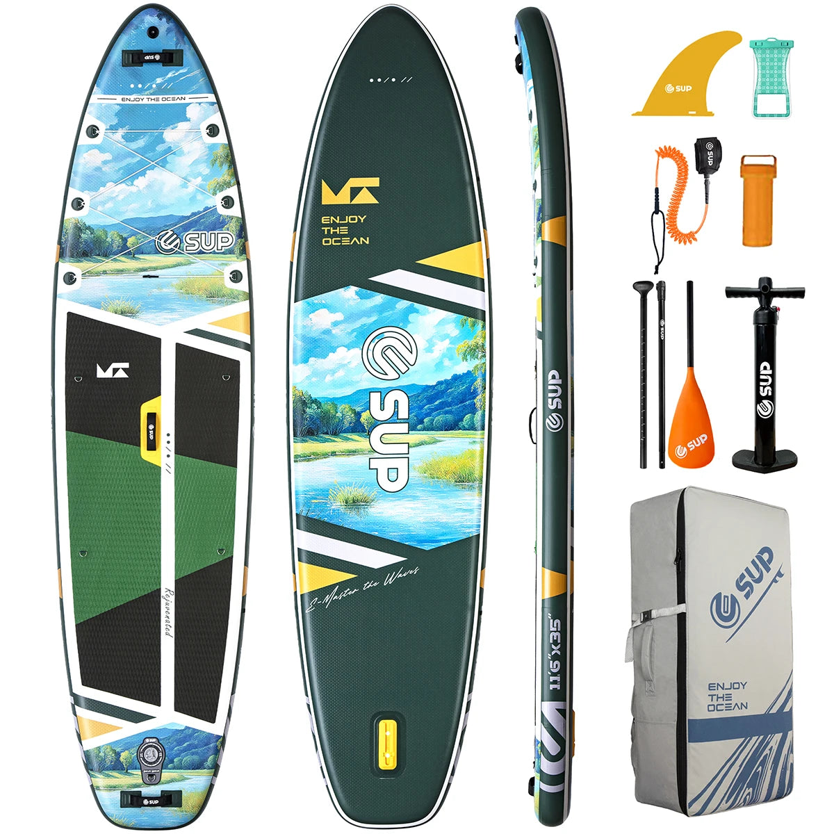 Easy Carry E-SUP Stand-Up Paddle Board for Water Sports Drop Stitch Material Soft Long Board for Outdoor Sports Game