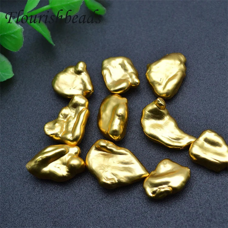 Wholesale Natural Irregular Freeform Gold Plated Golden Freshwater Pearl Loose Pearl Beads for Jewelry Making