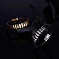 S925 Sterling Silver Men's Business Braided Leather Bracelet Trendy Wholesale Moissanite Bangles & Bracelets
