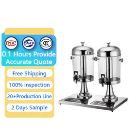 YITIAN Juice Dispenser Machine Gold Beverage Dispenser 8 16 24L Stainless Steel Transparent Barrel Juice Dispenser