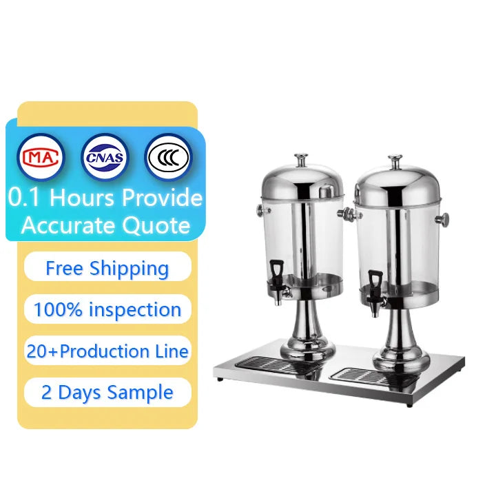 YITIAN Juice Dispenser Machine Gold Beverage Dispenser 8 16 24L Stainless Steel Transparent Barrel Juice Dispenser