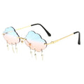 New Fashion Cloud Flash Metal Gold Gradient Unisex Rimless Designer Sunglasses with UV400 Lenses