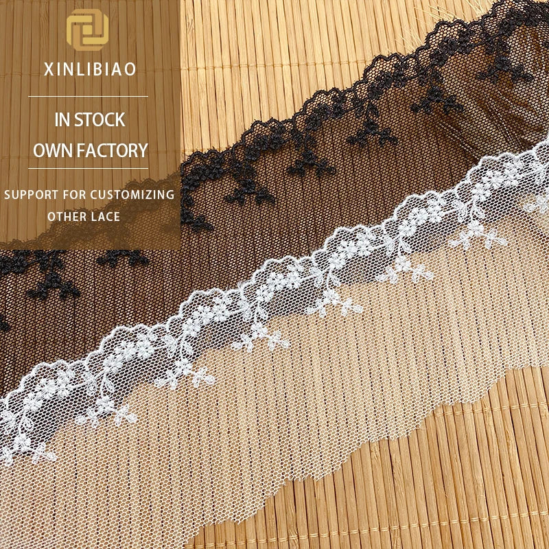 Mesh Embroidered Lace Trim Water Soluble Ribbon Pattern Clothing Accessories for DIY Dresses and Skirts In-Stock