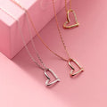 Wholesale 925 Silver Necklace Jewelry Women Sterling Silver Heart Pendant Necklace 18K Gold Plated Chain Necklace Women