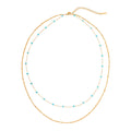 Stainless Steel Natural Stone Double Layer Necklaces Cross Border Everything Fashion Necklace