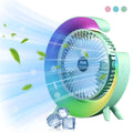 180 Rotation Quiet Operation Portable Desk Fan RGB Small USB Desk Fan for Bedroom Home Office Outdoor Camping Fan