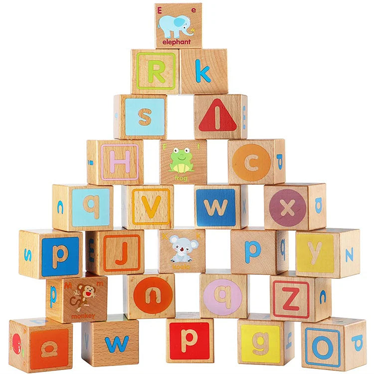 Factory Direct Sale Letters Learning Blocks Educational Toys for Kids Wholesale Customized Teaching AIDs Wooden Montessori Toy