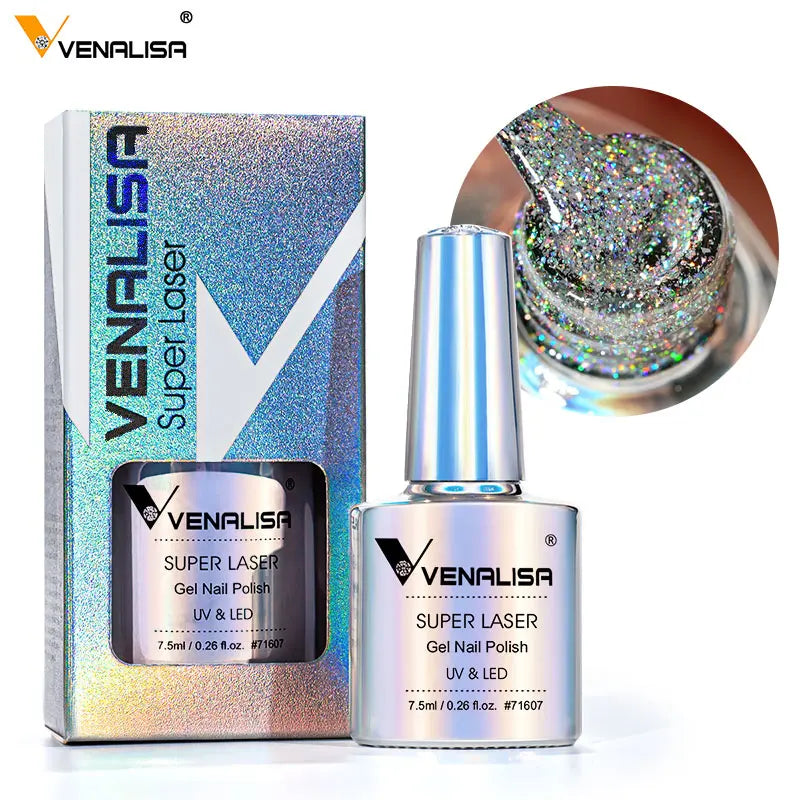 Super Auroras Laser Gel 7.5ml Newest Varnish Reflective Glitter  Nail Gel Polish Venalisa Good Quality Shiny UV&LED Gel OEM