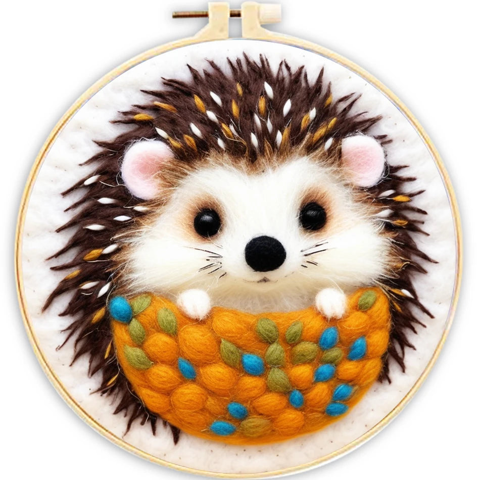For CHENISTORY 20x20cm DIY Wool Felting Painting Handwork Needle Picture with Embroidery Frame Canvas Support Digital Gift