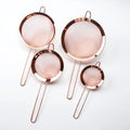 Set of 4 Premium Quality Rose Color Fine Mesh Stainless Steel Strainers Metal Material
