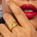Exquisite Zircon Stainless Steel Star Starlight Ring No Fade 18K PVD Plated Metal Fashion Finger Jewelry