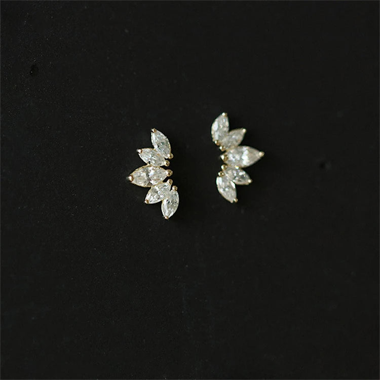 Luxury Jewelry Women Sterling Silver Shiny Horse's Eye Zircon Stud Earrings