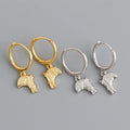 New Classic Simple Design 925 Sterling Silver Horse Charm Pendant Drop Animal Earrings for Women