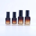 Brown Gradient Color 30ml 50ml  Rectangular Cosmetic Lotion Bottle 1oz Press Pump PUMP SPRAYER Perfume Glass Bottle