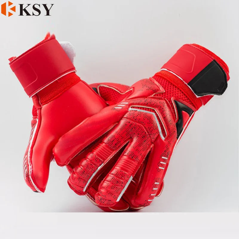 Goalkeeper Gloves with Finger Guard Football Goalkeepers Children Adult Gloves with Heavy Latex to Protect Fingers