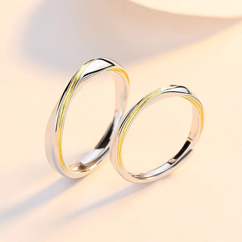 Anillo De Acero Inoxidable Platinum Plated Mobius Design Minimalist Couple Ring Men and Women Lover Ring for Valentine's Gift