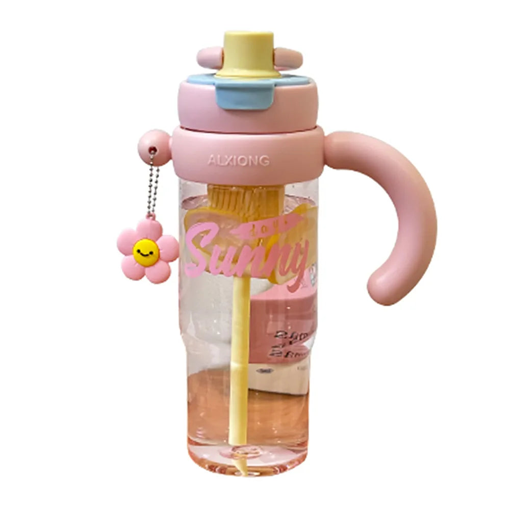 Cute Portable 1200Ml Large Capacity Juice Drinking Cup Summer Luxury Water Cup with Tea Strainer and Straw Plastic Water Bottle