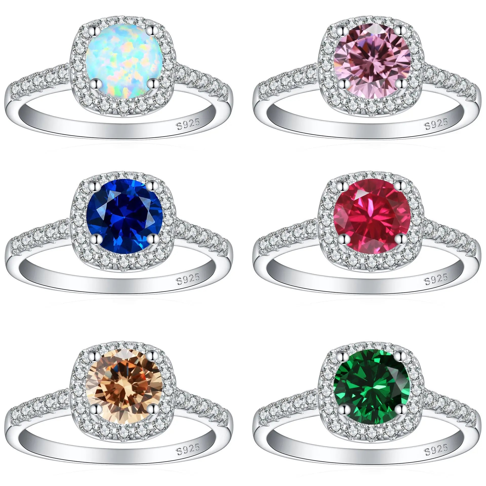 Hot Selling Fashion Ring for Women 925 Sterling Silver square Zirconia Proposal Wedding Diamond Ring Silver Engagement Rings