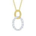 YILUN Gold Plated Cubic Zirconia 925 Sterling Silver Double Oval Link Pendant Necklace for Women Wedding Party