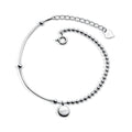 Fashion 925 Sterling Silver Love Lucky Bean Round Snake Bead Chain Charm Bracelets Rose Gold Color Woman Girl Party Xmas Gift