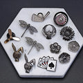 The Latest Personalized Low Price Badge Jewelry Dragonfly Golf Poker Brooch Safety Pin for Men
