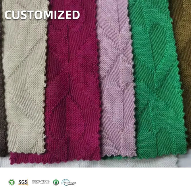 Love Pattern Printed Knitted Stretch 300GSM Imitation Cashmere Jacquard Rayon Brocade Fabric for Dress Garment