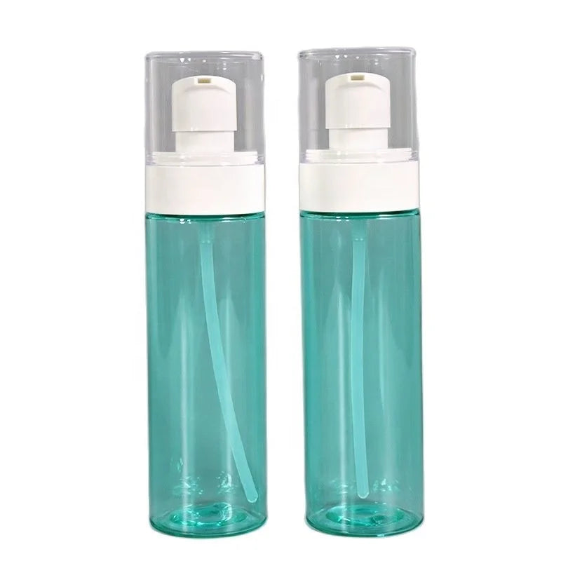 120ml 4oz PET Plastic Lotion Pump Bottle Light Blue Shampoo Shower Gel Dispenser Packaging Cylinder Body Lotion Bottle with Pump