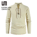 Clearance Sales Men's Long Sleeve T-Shirt Business Casual Stand Collar Shirt Breathable Office & Formal Wear for Spring