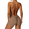 Women's Soft Stretch Quick Dry Yoga Romper Comfortable and Adjustable Scrunch Back Sports Bodysuit & Jumpsuit