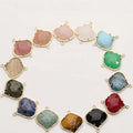 Natural Gemstone Charms Drop Birth Stone Crystal Connector for Necklace Making