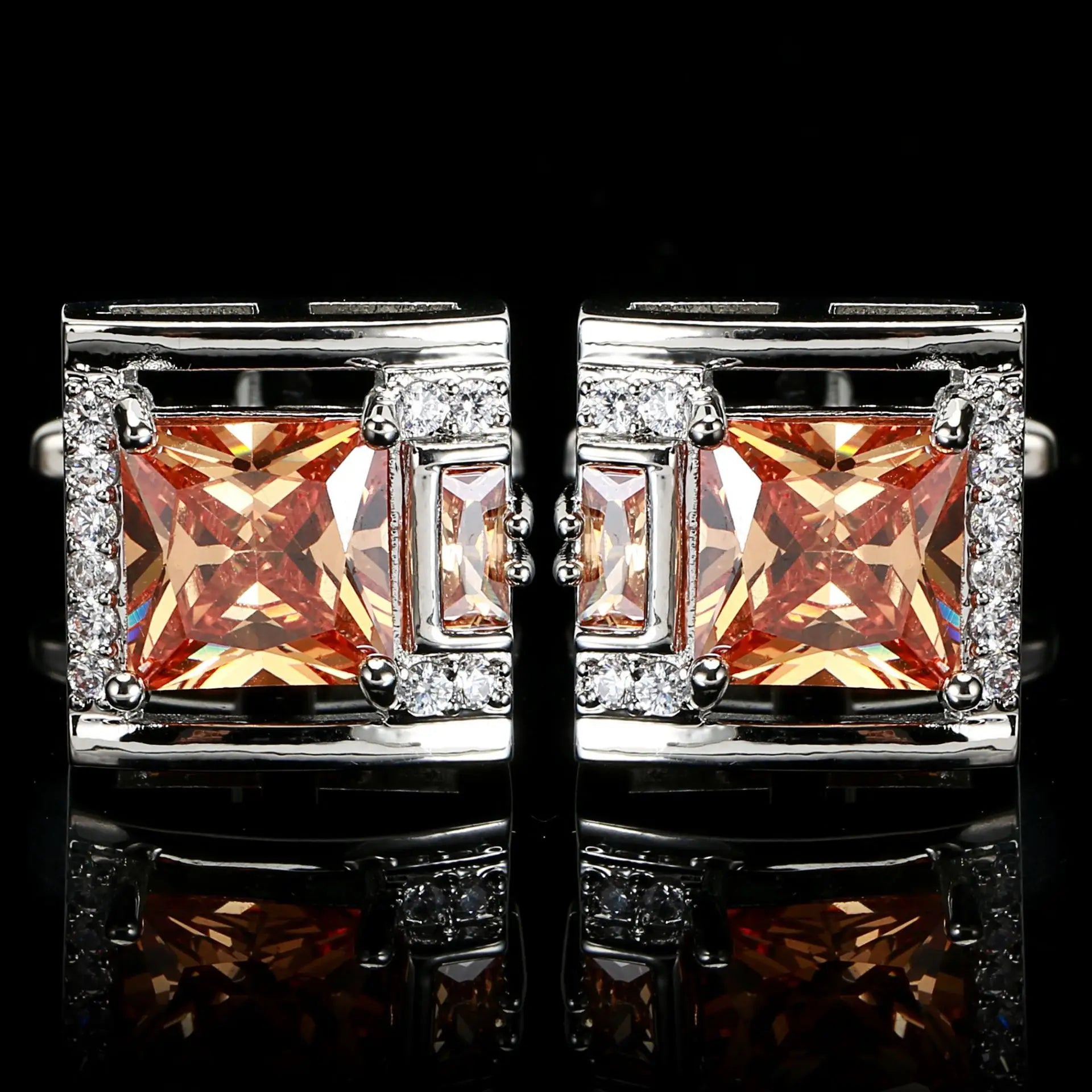 New Diamond Zircon Mens Cufflink Shirts Black Gold Crystal Vintage Cufflinks for Men Luxury