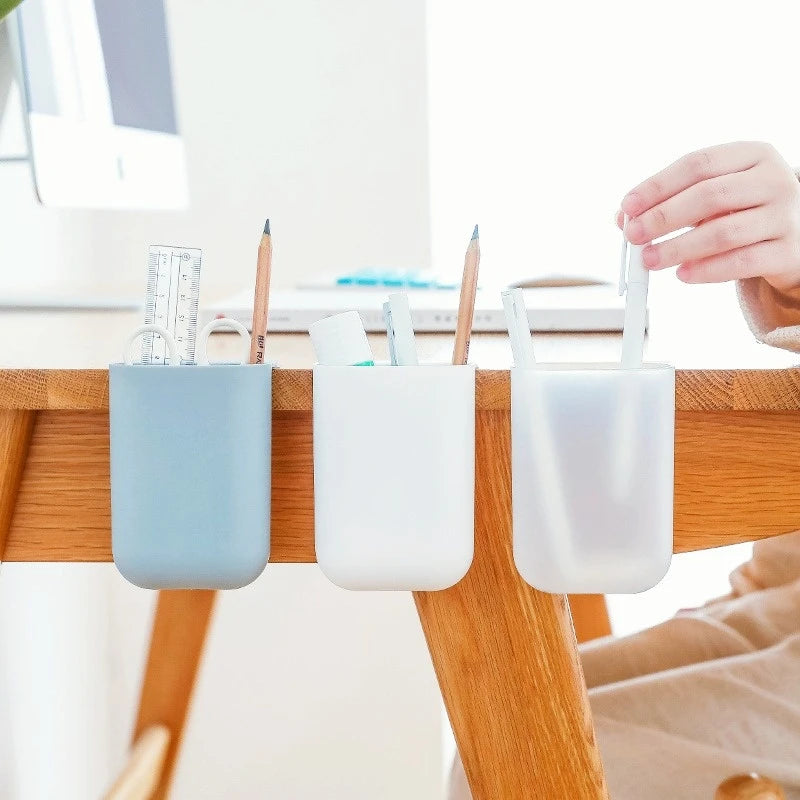 Simple and Creative Student Sticky Pen Holder Desktop Hangable Pen Holder Stationery for Teache