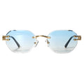 Finione Women's Sunglasses Oversize Rimless Two Toned Feisedy Rimless Sunglasses for Women Metal Retro Rimless Sunglasses
