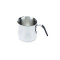 2025 Stainless Steel AISI 304 18/10 Ergonomic Handle Milk Jug Set 6 Cups Induction Warm Milk Eco-Friendly 3-Ply Base Silicone