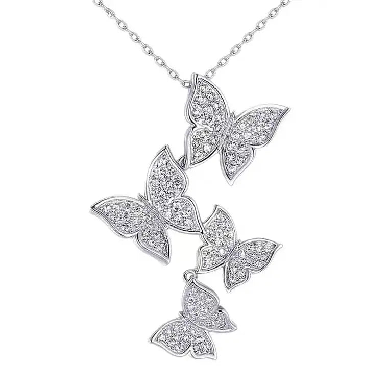 925 Sterling Silver Zircon Necklaces &amp; Pendants for Women Fashion Lady Festival Gift Sterling-silver-jewelry