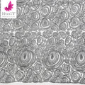 New Collection French Guipure Heavy 3d Beaded Lace Grey Sequins Pearls Wedding Bridal Lace Dress Fabric for Show HY1362-6