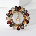New European and American Style Retro Alloy Rhinestone Brooch Round Pendant Women's Clothing Accessory Pin