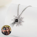Fashion Jewelry Snowflake Shape Custom Photo Projection Necklace Copper Zirconia Women Necklace Jewelry