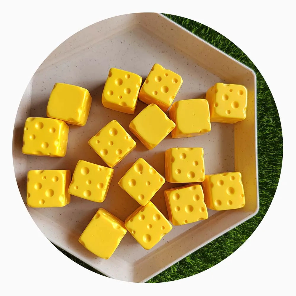 Cube Yellow Cheese Miniature 3D Resin Figurines 20mm Square Doll House Food Model DIY Accessories Supplier