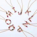 European and American Style rainbow 26 English Alphabet Necklace S925 Sterling Silver Color Zircon Ladies Clavicle Necklace